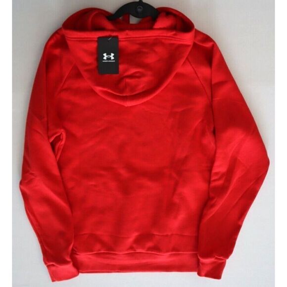 Under Armour 1357092-600 Men's Sz Small Red UA Rival Fleece LC Logo Hoodie - Picture 7 of 8